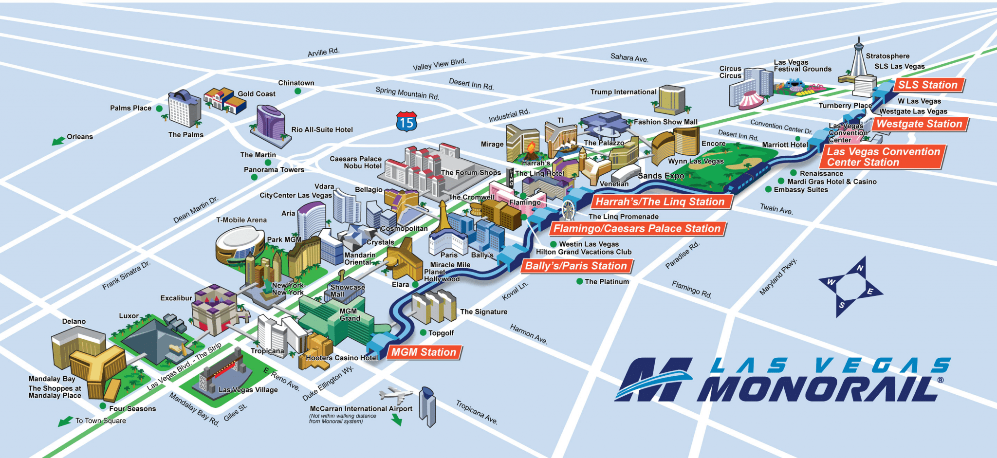 Las Vegas Monorail Map
